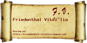 Friedenthal Vitália névjegykártya